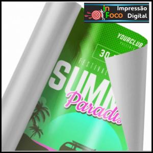 Adesivo Vinil Branco  4x0 Brilho Sem acabamento 